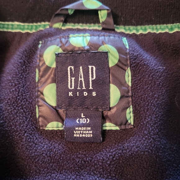 GAP Kids Blue And Green Puffer Vest, Girls 10 - Picture 3 of 3